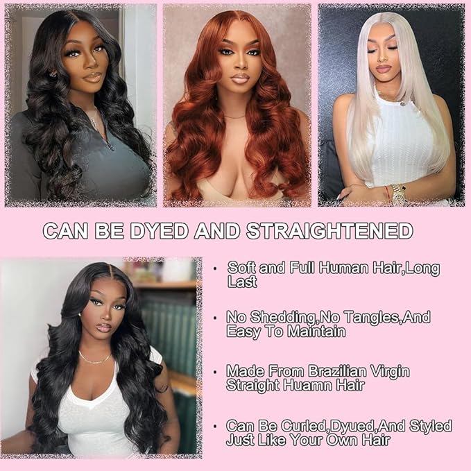 2x6 HD Lace Closure Body Wave Human Hair HD Transparent 18Inch 100% Brazilian Virgin Middle Part Pre Plucked With Baby Hair Natural Color 0.10Mm Ultra-Thin 2X6 HD Lace