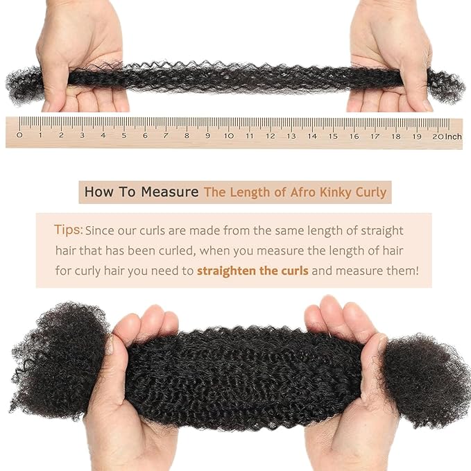 Afro Kinkys Bulk Human Hair for Dreadlock Extensions Repair Locs Afro Kinky-Curly Bulk Human Hair for Mini Twist 100% Real Human Hair for Braiding Micro Locs Extensions 16Inch(1B,35g/pack)