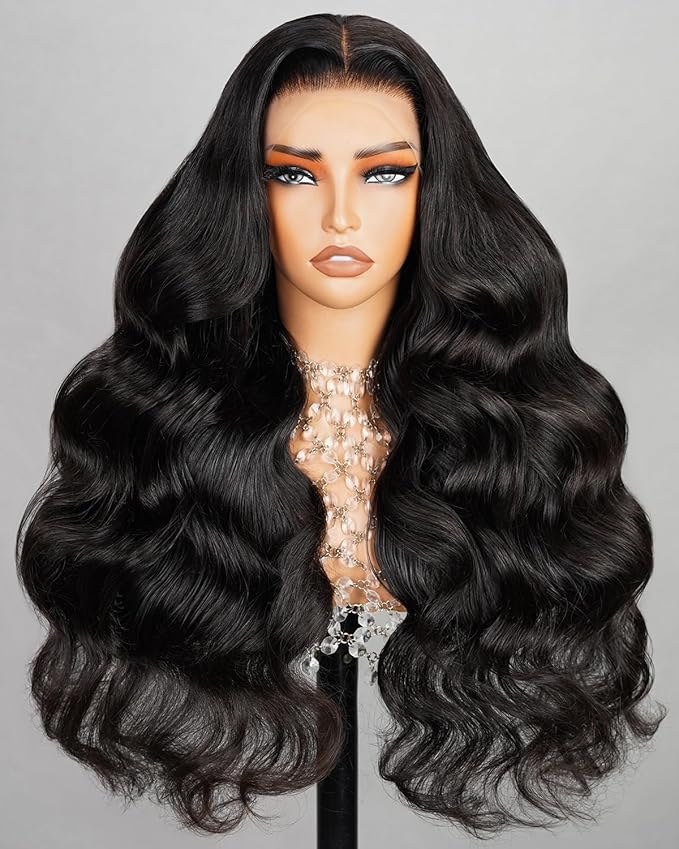 Human Hair Wig 240% Density 13X4 HD Lace Front Wigs Human Hair Upgraded 12A Body Wave Wig Pre Cut Lace Real Bleached Tiny Knots 20inch