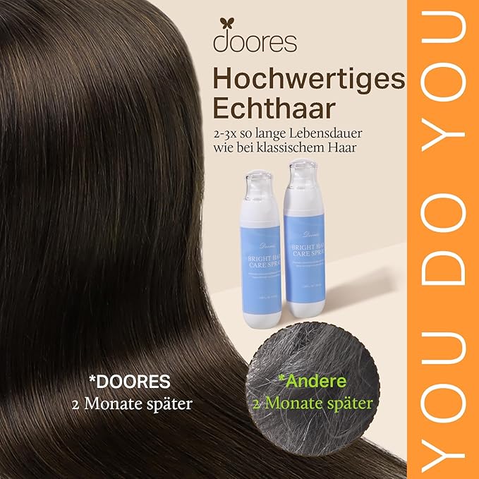 DOORES Human Hair Extensions Clip in Dark Brown 120g 7pcs 22 Inch Clip in Human Hair Extensions Real Natural Hair Straight
