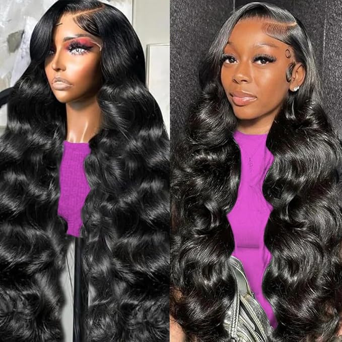 24 inch Body Wave Lace Front Wigs Human Hair 200% Density Pull Go 13x6 HD Transparent Glueless Human Hair Wig for Women Pre Plucked Pre Cut Bleached Knots with Baby Hair