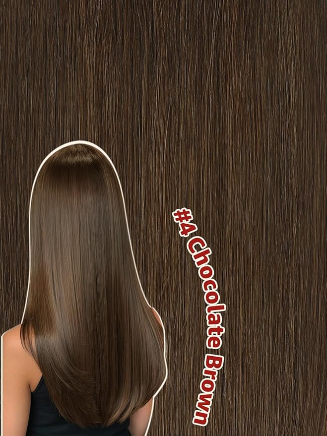 Clip in Hair Extensions Real Human Hair Medium Dark Brown,120g 20 Inch,Remy Human Hair Extensions Clip ins for Women,Natural Human Hair 6pcs Per Set with 18 Clips(#4,20'')