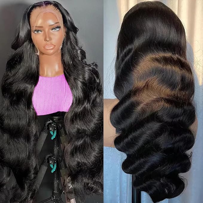 34 Inch 13x6 Lace Front Wigs Human Hair 200% Density Body Wave HD Lace Front Wigs Human Hair Pre Plucked Glueless Wig 100% Virgin Lace Front Wigs for Women