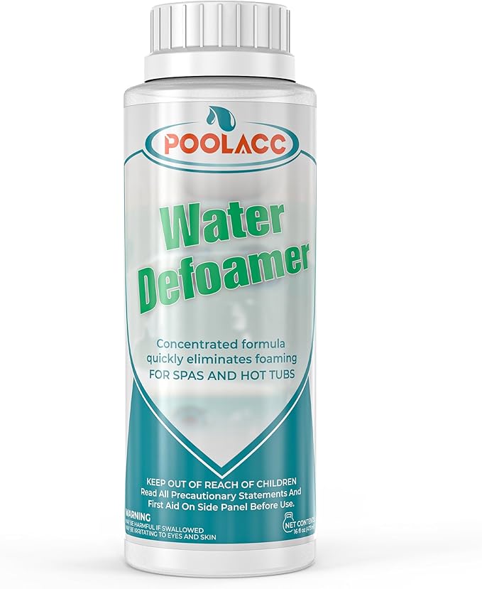 Hot Tub Defoamer, Anti-Foam for Hot Tubs and Spas, Eliminates & Prevents Foam in Water, Spa Maintenance Chemicals, 16oz