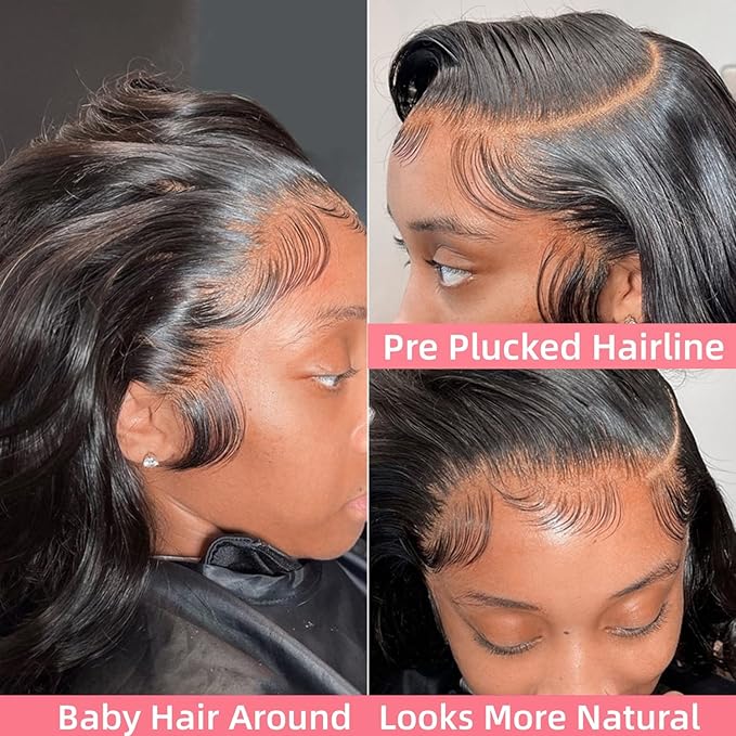 32Inch 13X6 Lace Front Wigs Human Hair Body Wave 200% Density HD Transparent Lace Frontal Wigs Body Wave Pre Plucked Glueless Wigs Human Hair for Women With Baby Hair