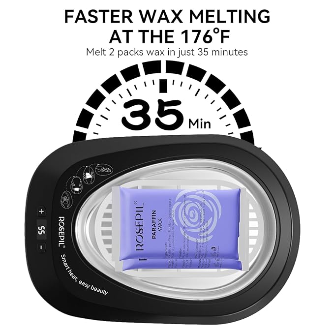 Intelligent Paraffin Wax Machine for Hands & Feet -3000ml Pro Wax Warmer with Full-Automatic, Safe & Easy Use| 6 Pcs Wax Included | Spa-Grade Bath for Home & Salon