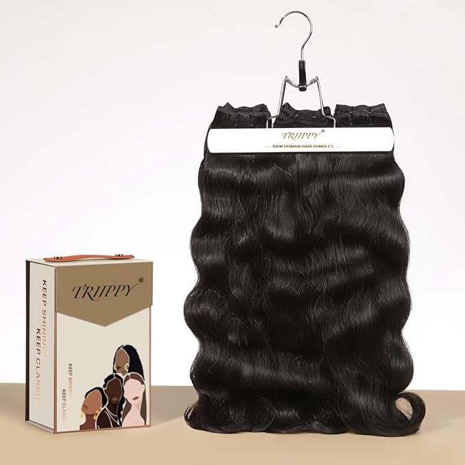 TRIIPPY Real Raw Cambodian Natural Wavy Bundles Human Hair,100% Cambodian Raw Hair Sew in Weave 3 Bundles,5X Lasting And Durable Over Virgin Hair Bundle,No.1 Raw Hair Brand On Amazon(18 18 18 Inches)