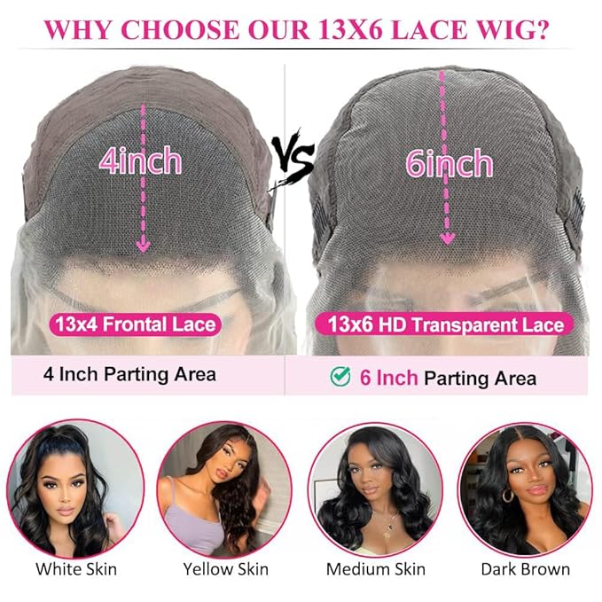 Tuneful 13x6 HD Lace Front Wigs Human Hair Pre Plucked Body Wave Lace Front Wigs for Women 24 Inch 13x6 Frontal Wigs with Baby Hair