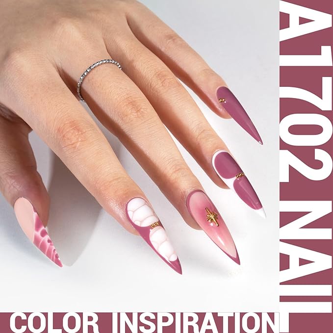 MelodySusie Thick Purple Red Gel Nail Polish,0.5fl oz Nails Soak Off UV LED Bean Paste Red Gel Polish Gift for Women Nail Art Manicure Salon DIY Nail Design Decoration at Home-A1702