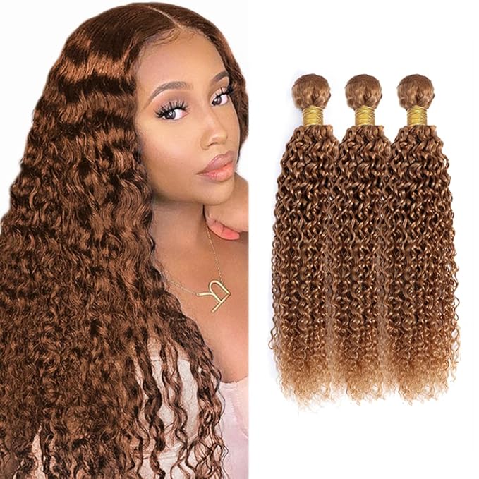 26 28 30 Inch Brown Bundles Human Hair #30 Dark Brown Water Wave 3 Bundle Unprocessed Brazilian virgin hair Weave Extensions Double Weft 50 Grams/Bundle Colored Brown Bundles for Woman