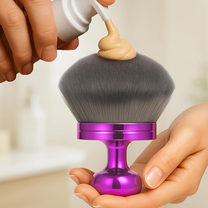 Tanning Brush for Self Tanner, Soft Dense Bristles for Smooth & Streak-Free Application, Purple Self Tanning Brush for Body, Blend Mousse, Lotion & Bronzing Foam for Even Full-Body Coverage