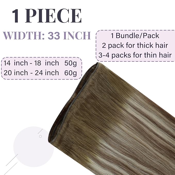 Fshine Genius Weft Human Hair Extensions 16 Inch 50 Grams Color 3 Dark Brown Faded To 8 Ash Brown And 22 Light Blonde Balayage Remy Human Hair Weave Hand Tied Straight Genius Weft Extensions