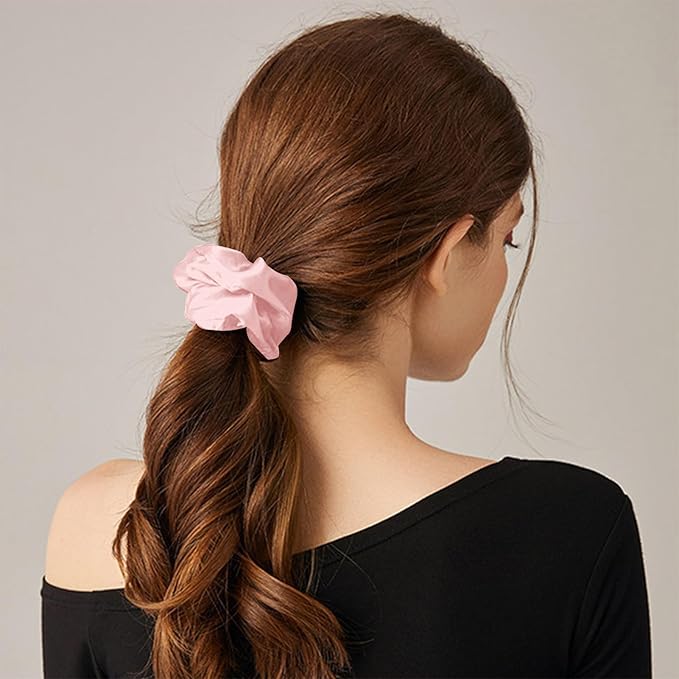 THXSILK Hair Silk Scrunchie for Women's Thick Hair, Charming Pink, 7.99 Count