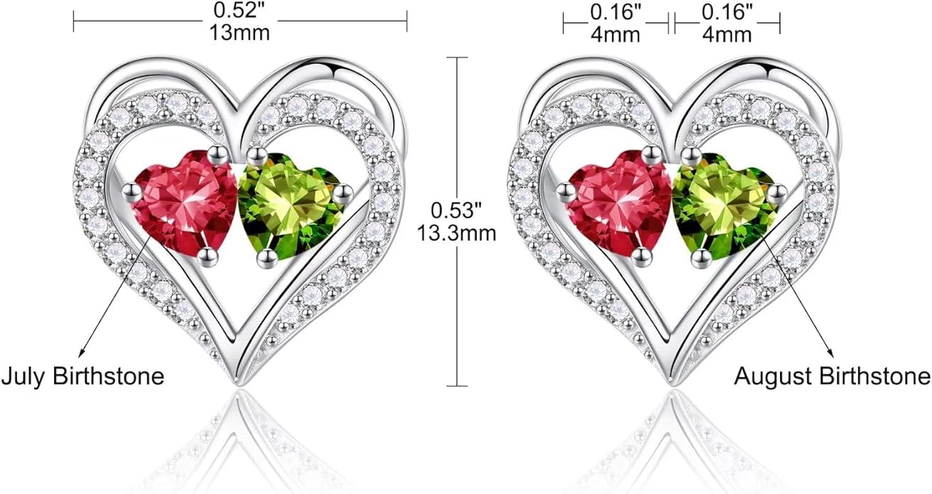 Iefil Christmas Gifts for Women Wife - 925 Sterling Silver Birthstone Earrings, Anniversary Birthday Gifts for Women Wife Girlfriend Mom