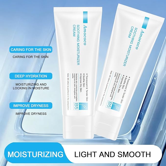 Smoothing Face Moisturizer Cream with Niacinamide, Hyaluronic Acid & Shea Butter, Daily Hydrating Cream for Dry & Sensitive Skin, 2.8 oz