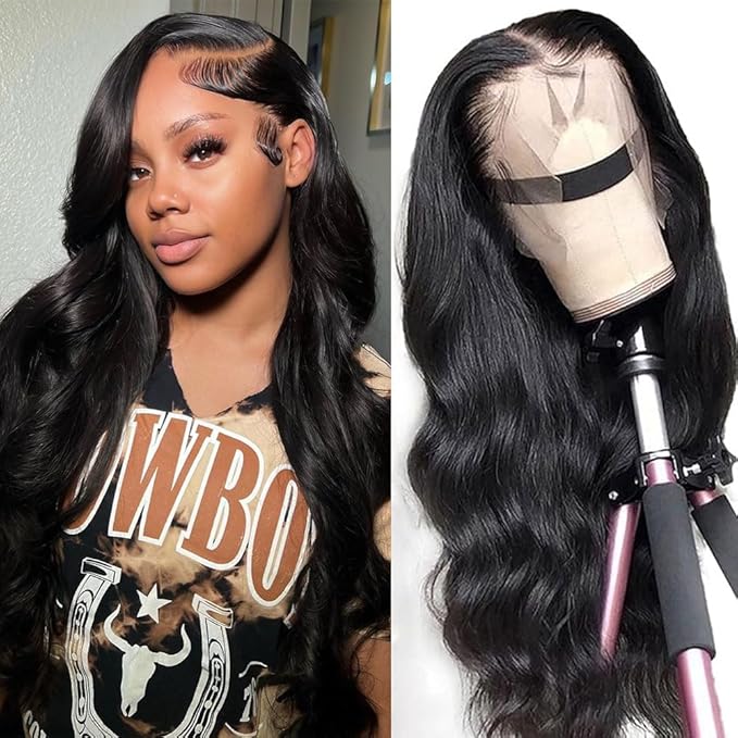 Human Hair Wig Body Wave Lace Front Wigs 180% Density 13x4 Pre Plucked Natural Hairline with Baby Hair HD Frontal Lace Wig For Women 22 inch