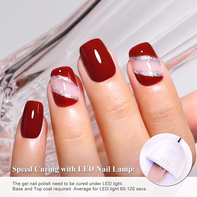 Imtiti Glitter Silver Gel Nail Polish, 1Pcs Starlight Sparkle Silver Soak Off UV LED Gel Polish, Nail Art Starter Manicure Salon DIY at Home for Women (0.34 Fl Oz-1934)