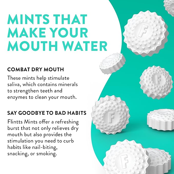 Flintts Mints Mint Stash – Sugar Free Mouthwatering Mints for Dry Mouth Relief & Freshness – Vegan Oral Health Support with Sparkle Effect – Pocket Travel Saliva Substitute, Lozenges Alternative, 2 Refill Packs