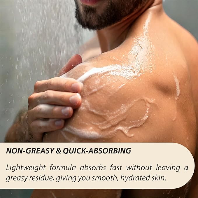 Shower Body Cream - Pine with Shea Butter, Collagen, Vitamin E and Aloe Vera - Moisturizing, Nourishing, and Soothing Skin Care - By Natural Splash.