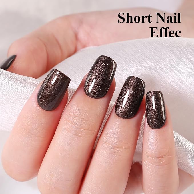10ml Hema Free Glitter Gel Nail Polish Soak Off Long Lasting Brown Gel Polish Salon DIY at Home Gift for Women 1Pcs