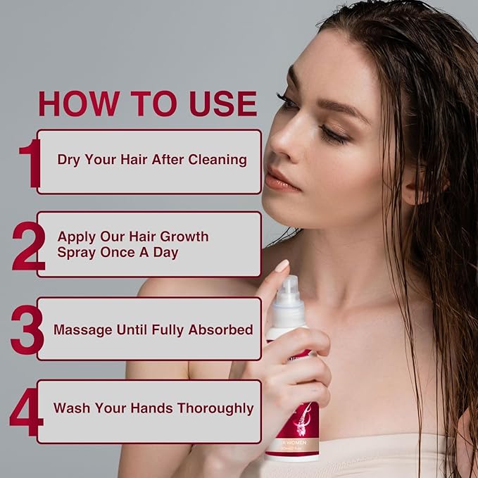 Women's 5% Minoxidil Serum: Hair Spray for Hair Thinning and Hair Loss to Get Thicker and Fuller Hair, 60ML