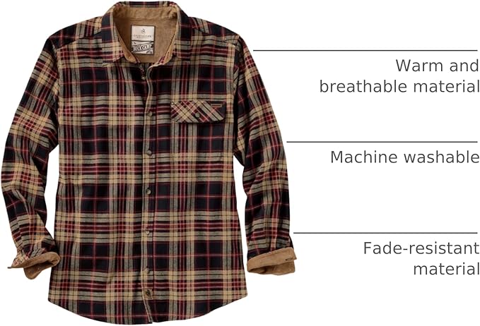 Legendary Whitetails Men's Flannel Shirt Long Sleeve Button Down 100% Cotton