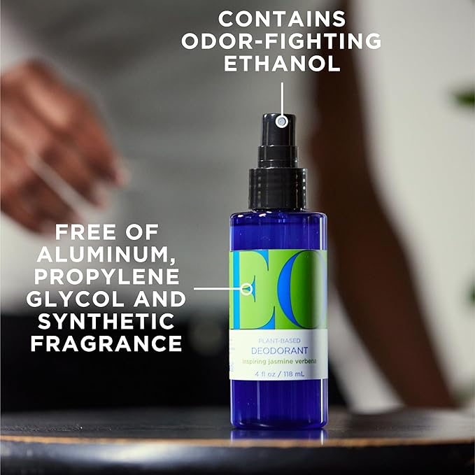 EO Organic Deodorant Spray, 4 Ounce (Pack of 3), Jasmine Verbena, Organic Plant-Based, Botanical Extracts