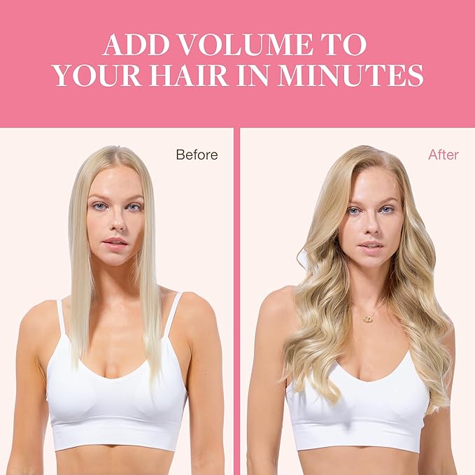 GOO GOO Clip in Hair Extensions Real Human Hair, Remy Human Hair Extensions Clip ins for Women, Natural Human Hair, 24inch 120g 7Pcs, 16/22 Light Blonde Highlighted Golden Blonde