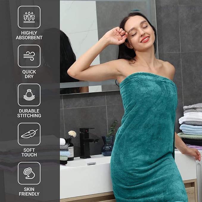 8 Pcs Bath Towel Set - 2 Oversized Bath Sheets, 2 HandTowels, 4 Washcloths - Quick Dry, Ultra Absorbent, Soft Microfiber Shower Towels for Bathroom, Hotel