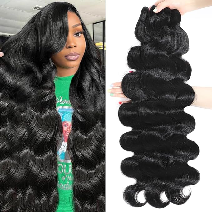 15A Raw Human Hair Bundles Body Wave Human Hair,Triple Lifespan Indian Virgin Hair,No Tangle Shedding,Multiple Washes Keep Texture Silky Soft (3 Bundles Natural Color, 28 28 28 Inch)