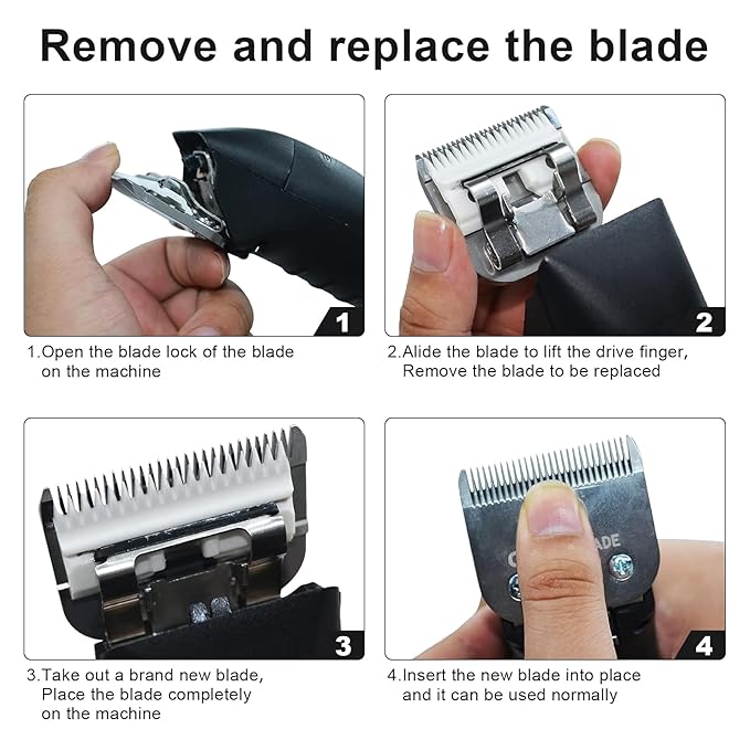 5 Pcs Professional Detachable Replacement Ceramic Blades set,compatible with Andis AGC,BDC,BGC,MBG Series,oster Classic 76/Star-Teq/Power-Teq Clippers