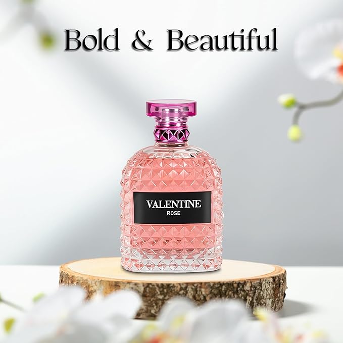 4PCS Perfume Set for Women - Floral Fragrance Gift Set with Vanilla,Sweet Fruity, Eau De Parfume| 3.4 Fl Oz Each Women's Cologne(Valentine Milano/Rose/Pink,Valuable,)