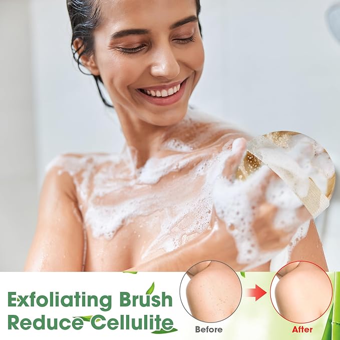 Gejoy 20 Pcs Dry Brushing Body Brush Exfoliating Brush with Massage Nodule Dry Skin Body Scrubber for Shower Bath Back Circulation Improvement Dead Skin Exfoliator (4.3 x 4.3 Inches,Wood Color)