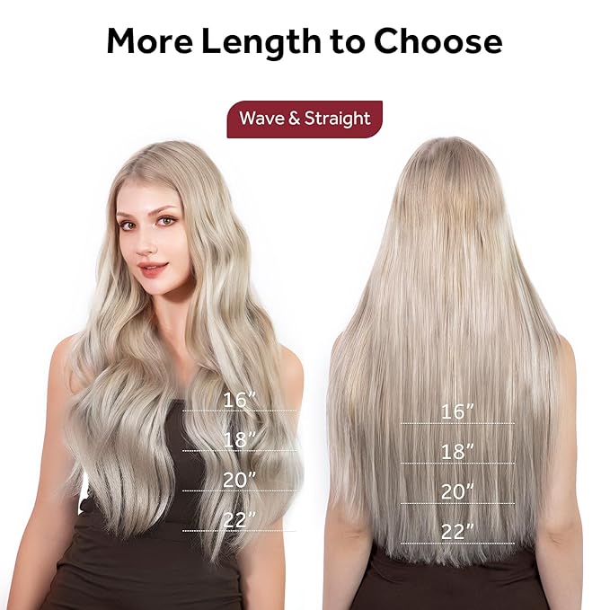 Clip in Hair Extensions Real Human Hair Seamless Clip Ins 100% Remy Hair Extensions PU Skin Weft Add Volume Ash Blonde Highlights Thick&Invisible #P18/613 16Inch 120G 8PCS