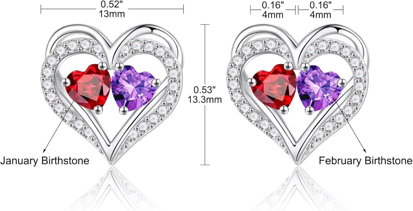 Iefil Christmas Gifts for Women Wife - 925 Sterling Silver Birthstone Earrings, Anniversary Birthday Gifts for Women Wife Girlfriend Mom