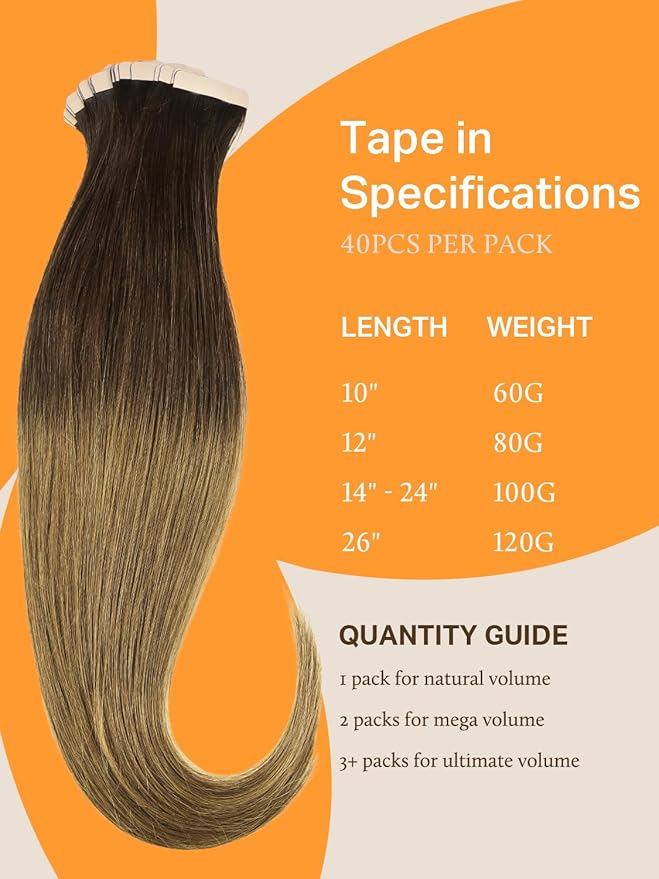 DOORES Tape in Hair Extensions - Medium Brown Highlighted Dirty Blonde, 22 Inch, 40pcs 100g - Human Hair, Natural, Invisible Tape in Extensions