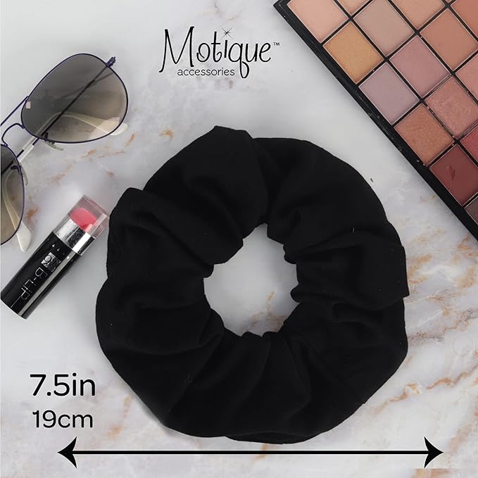 Jumbo Cotton Scrunchie Hair Tie - Black