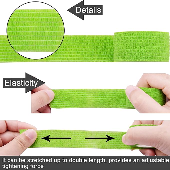 BQTQ 108 Rolls Self Adhesive Bandage 1 Inch Colored Self Stick Athletic Wrap Tape Self Adherent Stretch Bandages for Wrist Ankle Swelling Sprains (Rich Color)