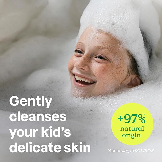 ATTITUDE Bubble Wash for Kids, EWG Verified Bubble Bath, Hair Shampoo and Body Soap, Dermatologically Tested, Plant- and Mineral-Based, Vegan, Blueberry, 16 Fl Oz (Pack of 6)