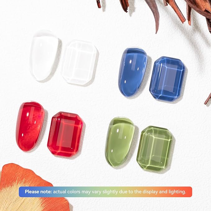 Nail Polish Set with Base & Top Coat, Rich in Castor Oil, Red Green Blue White French Nail Polishes for All Seasons, Quick Dry, Vegan,Hema-free, Non-Gel, DIY Nails Art Gift for Women