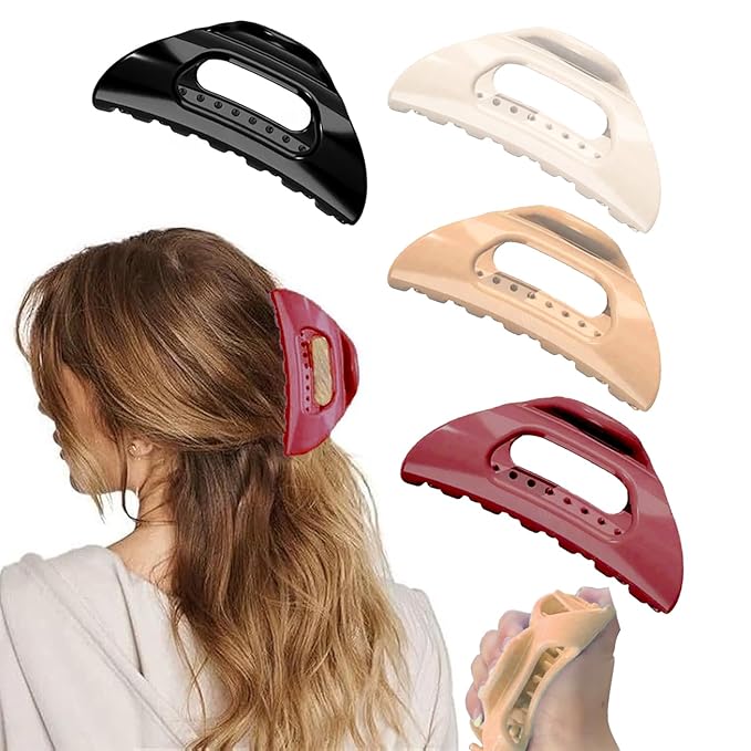 Cloud Claw Clips,Cozy Hair Claw Clip for Women Soft Silicone Hair Clip Strong Hold No-Slip Grip Hair Clips for Thick Fine Hair 4 Pcs