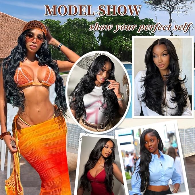 Body Wave Lace Front Wigs Human Hair 200% Density 32 Inch 13x6 HD Lace Frontal Human Hair Wigs for Black Women With Baby Hair