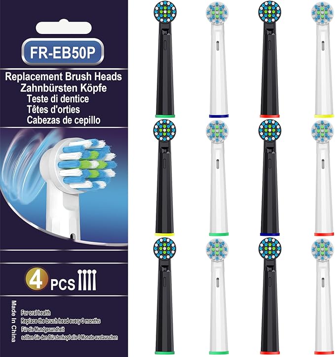 12PCS Gum Care Replacement Toothbrush Heads Compatible with Oral B Braun,Compatible with Oral B Pro 1000/2000/3000/5000/ Smart and Genius Electric Toothbrush