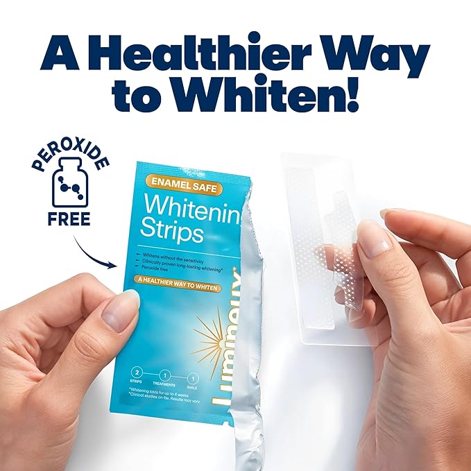 Lumineux Teeth Whitening Strips Kit - 9 Treatments - Peroxide Free - Enamel Safe for Whiter Teeth - Whitening Without The Sensitivity - Dentist Formulated - Sensitivity Free