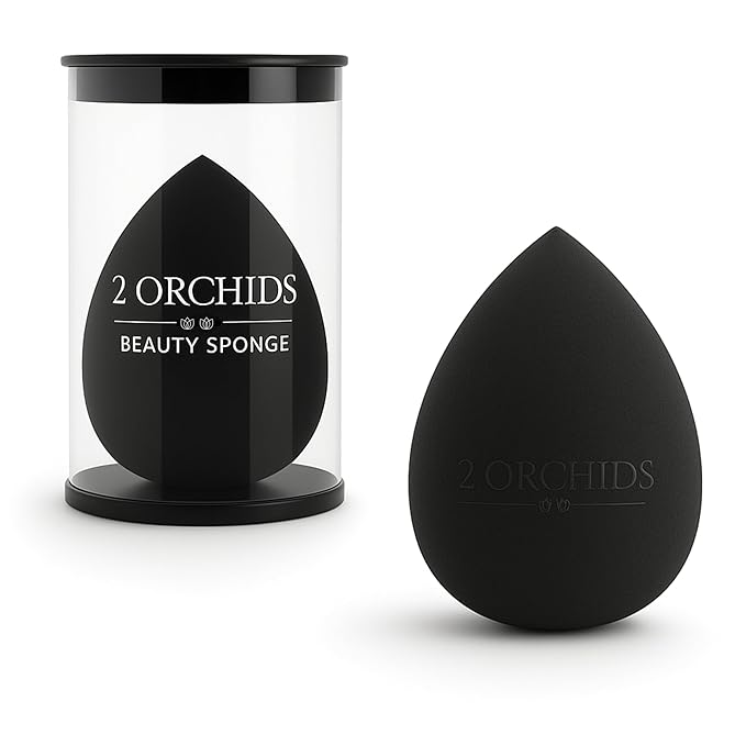 Beauty Blender Black Makeup Sponge– Premium Black Blender Foundation Applicator for Women & Teens, Versatile Face Sponge & Beauty Tool for Seamless Face Makeup and Professional Artists