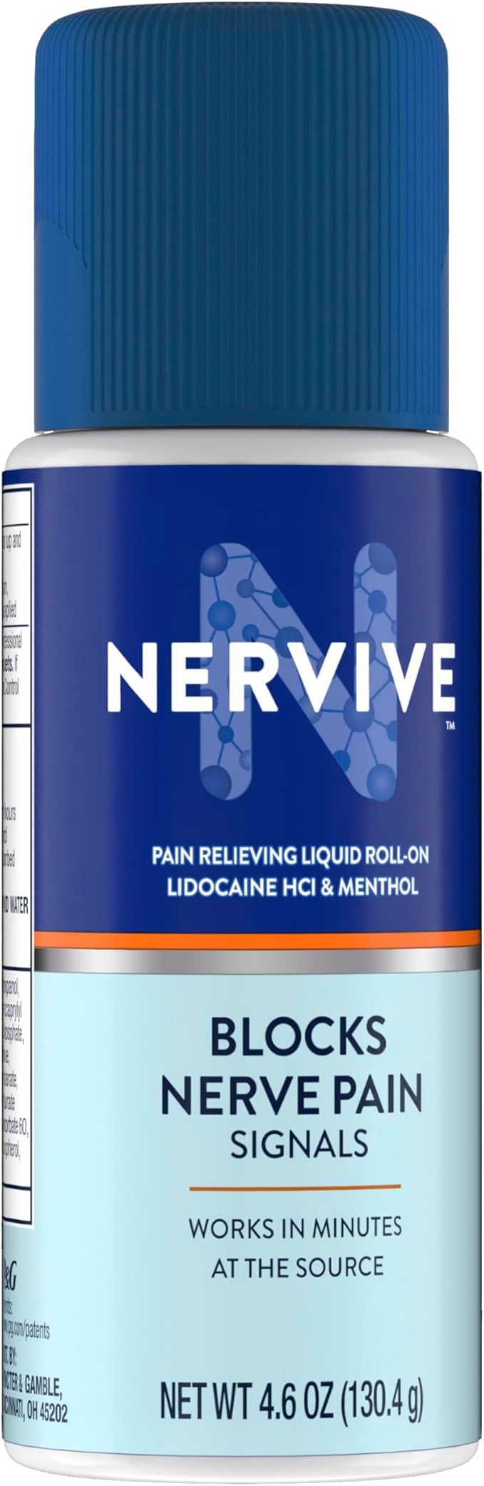 Nervive Pain Relieving Roll On, Lidocaine Roll On, Nervive Pain Relief, Lidocaine Topical, Foot Pain, Leg Pain, Hand Pain, Max Strength Formula, 4.6oz