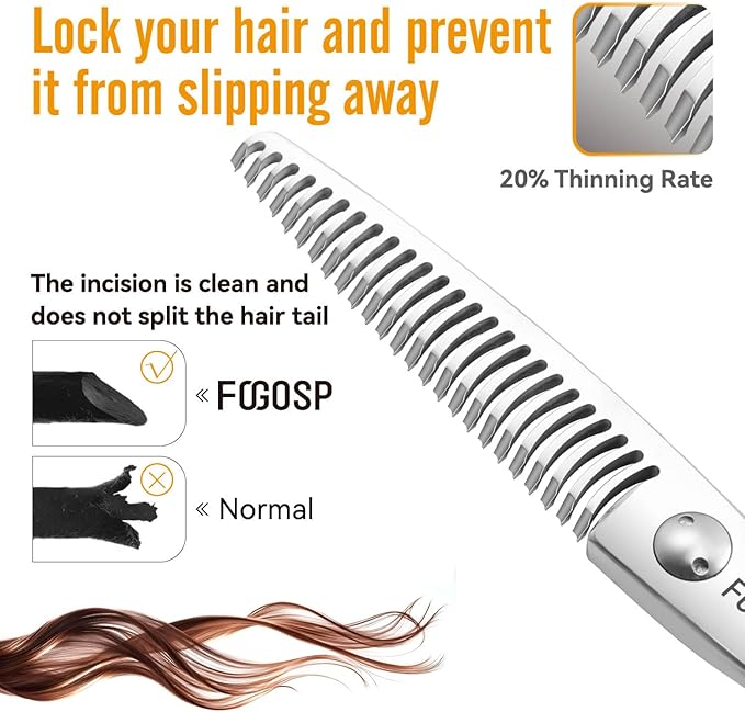 Left Handed Hair Thinning Scissors 6” Professional Barber Scissor Japan VG10 CNC Ultra-Precise Cuts, Razor Sharp Blades 25 Teeth Thinner Hair Shears for Women & Men 20% Thinning Rate
