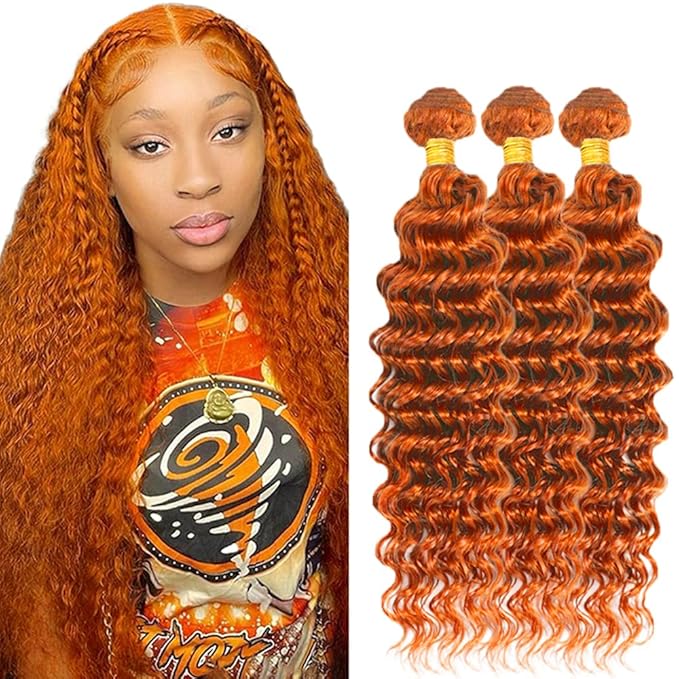 Ginger Bundles Human Hair Ginger Bundles 350 Human Hair Bundle 12 12 12 inch #350 Deep Wave Bundle