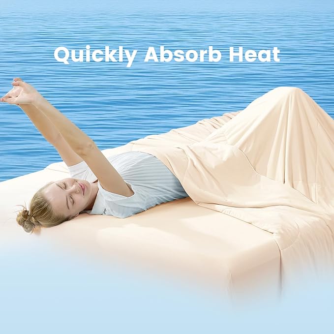Cozy Bliss Cooling Comforter Queen Size, Cooling Blankets for Hot Sleepers and Night Sweats, Yellow Summer Comforter for Queen Size Bed, Breathable Soft Lightweight Silk Smooth