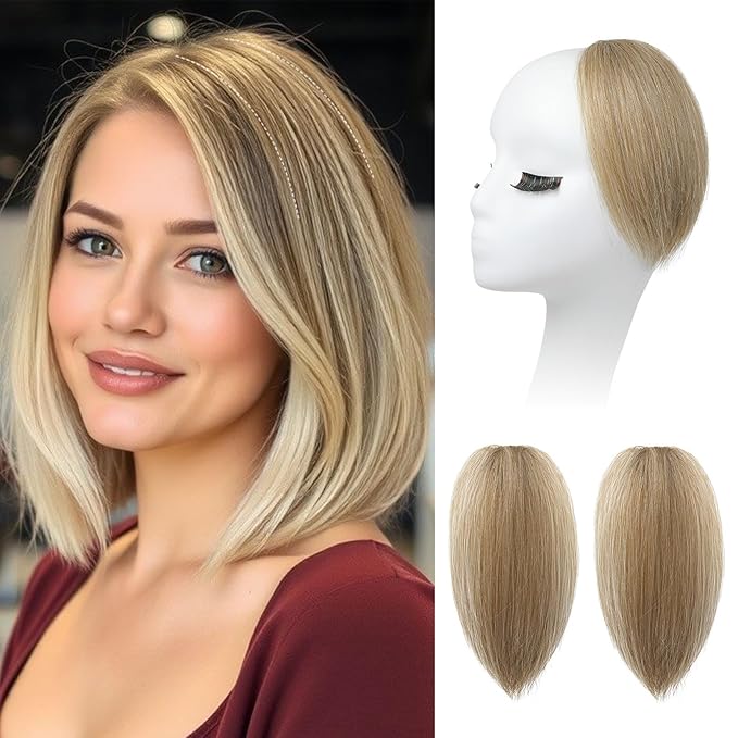 REECHO Clip in Hair Volumizer, Short Thick Clip in Hairpieces Adding Extra Hair Volume Extensions for Women with Thin Fine (Honey Blonde, 8 Inch(Pack of 2))